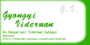 gyongyi viderman business card